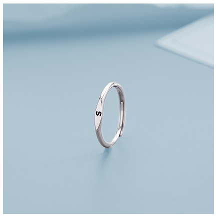 Fashion 925 Silver 26 A-Z Initial Letters Open Ring Birthday Jewelry Adjustable Gift For Women S