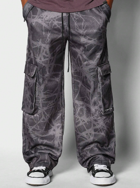 SUMWON Loose Fit Cargo Jogger With All Over Print