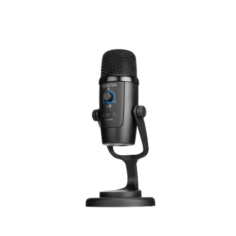 BOYA BY-PM500 USB Microphone Desktop Condenser Mic with Headphone Monitoring Multiple Pickup Patterns for Phone PC Mac