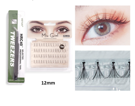 SANIYE 3D Soft 10/12mm Eyelashes Handmade Wispy Fluffy Long Lashes Nature Eye Lash J1059