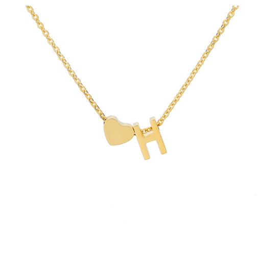 Maxzone Fashion Tiny Heart Initial Letter Necklaces For Women Stainless Steel Gold Silver Color Choker Pendant Necklace Boho Jewelry H