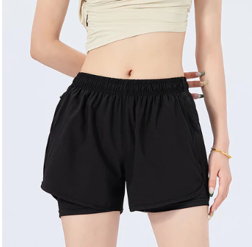 2IN1 Lady's Sports Dri-Fit shorts with cycling taslan shorts running/yoga/gym/volleyball