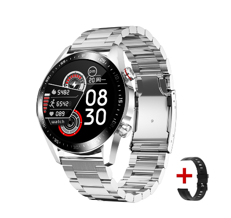 FILIEKEU Smart Watch Men Huawei Same Model Bluetooth Call Waterproof Sports Fitness Tracker Fashion Steel Strap Smartwatch STEEL SILVER