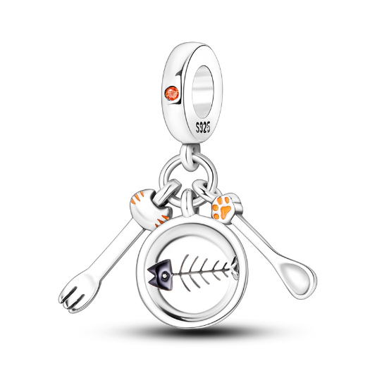 25 Sterling Silver Dog Bone Charm Suitable For Pandora Bracelet DIY 0042