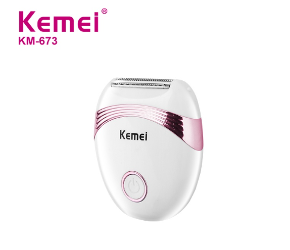 Kemei KM-673 Battery Women Epilator Portable Hair Removal Tool Rotary Shaver Body Face Leg Bikini Lip Depilator Hair Remover
