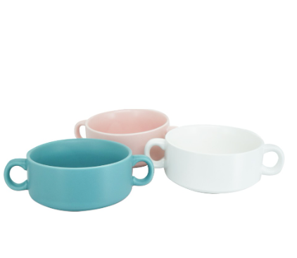 Porcelain Oven Cake Pan Ceramics Nonstick Tray Binaural Handle Matte Double Ear Cup