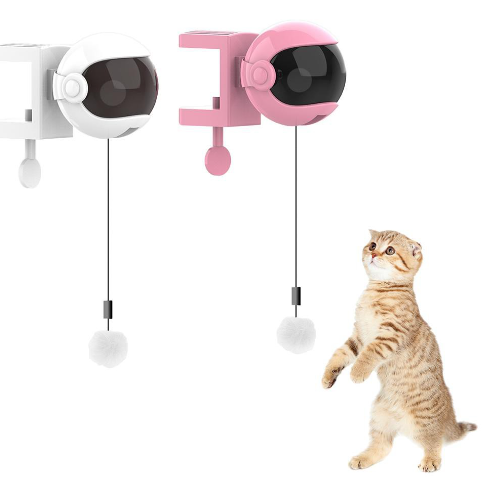 Electric Motion Cat Toy Cat Teaser Ball Toy Automatic Lifting Spring Rod Yo-Yo Lifting Ball Interactive Puzzle Smart Pet