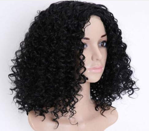 Hot New Fashion Stylish Black Synthetic Wig Short Curly