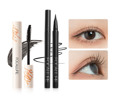 Focallure 2pcs Waterproof Long-lasting Eyeliner Mascara Eye Makeup Set