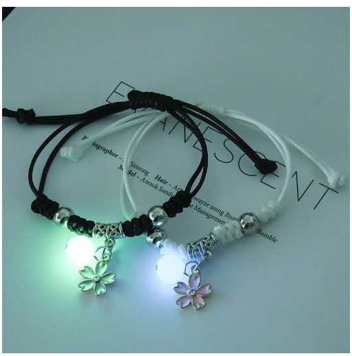 2Pcs Glow in the Dark Luminous Bracelet For Women Adjustable Fashion Women Men Couple Bracelet Best Friends Bracelets B15