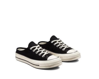CONVERSE MEN'S CHUCK 70 MULE RECYCLED CANVAS SNEAKERS - BLACK/BLACK/EGRET