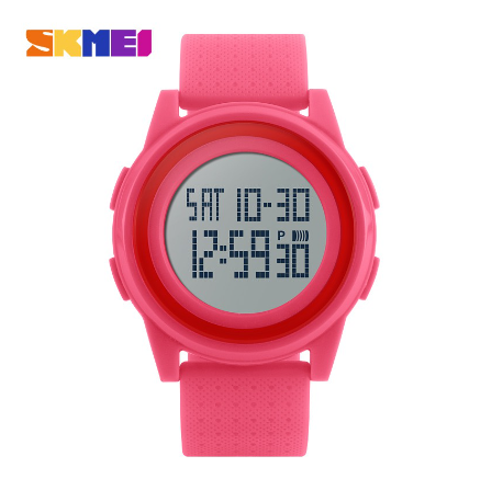 Skmei 1206 Men Women Digital Waterproof Ultra-Thin Watch  ROSE RED