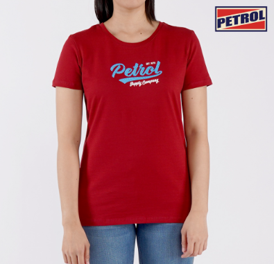 Petrol Basic Tees for Ladies Regular Fitting Shirt Special Fabric Trendy Fashion 110998 Crimson
