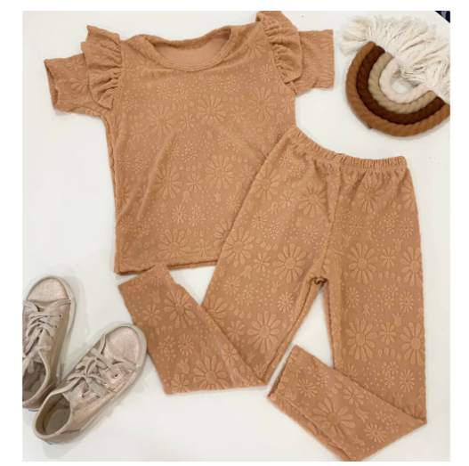 Gwen Kids Ruffle Sleeve Tee and Leggings Terno for Girls D19