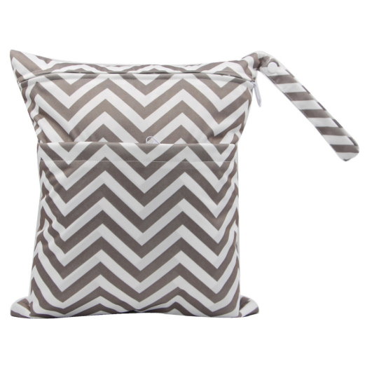 Diaper Wet Dry Bags Duble Zipper Printed Portable Waterproof Dag Storage Bag Swimwear Bag  30x36cm