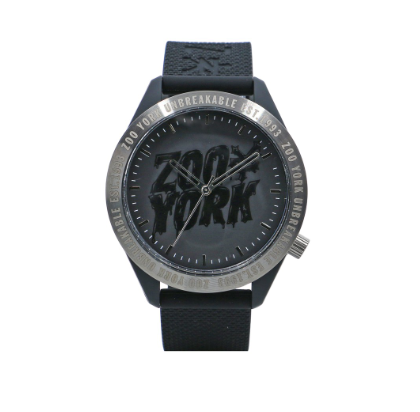 Black Silicone Strap Analog Watch