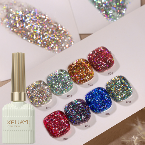 XEIJAYI 1PC 15ML Broken Explosion Flash Nail Gel Glam Up Your Nails with the Holographic Glitter Diamond Collection Gel Nail Polish