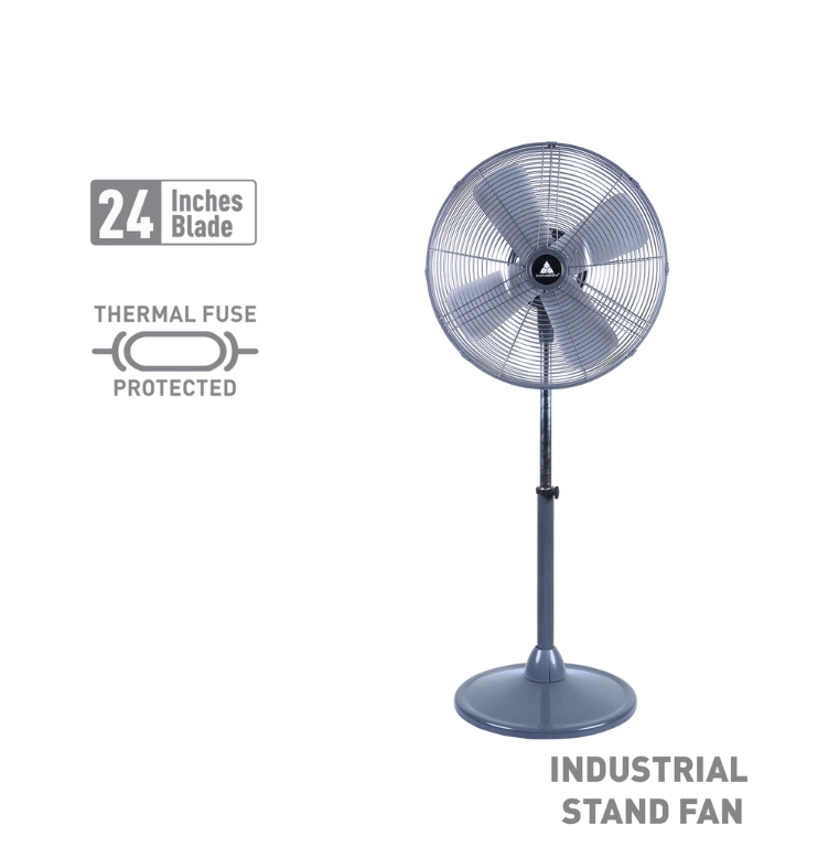 Hanabishi Industrial Stand Fan HISF24 | 24 inch High Quality 3 Speed Durable Powerful Electric Fan