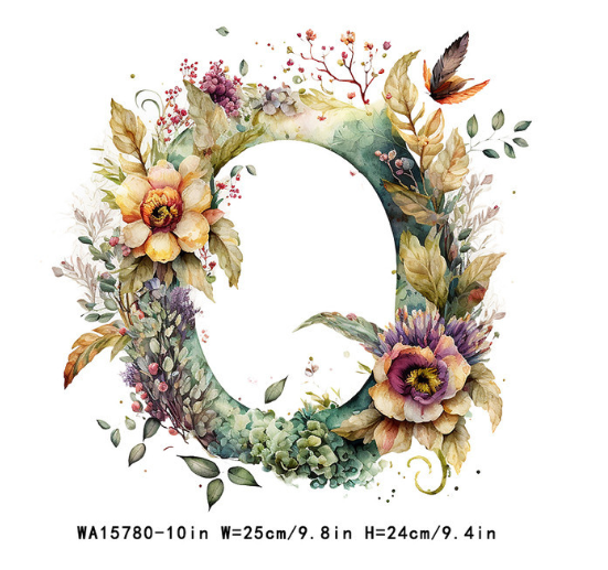 A-Z Letter Visual Design Iron On Transfer For Clothing Dtf Transfers Ready To Press O