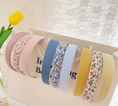 New Fashion Korean Style Headband, Solid Color Floral Plaid Ladies Hair Accessories Hairband Hairpin