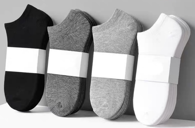 Nakusu 10Pairs Men's Socks Cotton Plain Black/White/Grey Korean Summer Breathable Ankle Socks