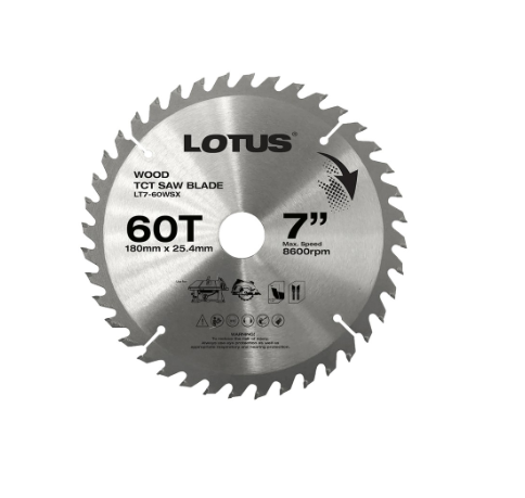 Lotus TCT Saw Blade7" 60T (WOOD) LT7-60WSX - Cutting Tools