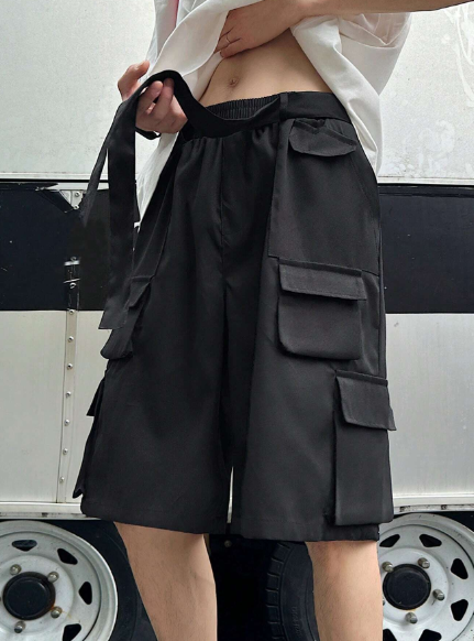 Manfinity EMRG Men's Casual Summer Cargo Shorts With Flap Pockets On The Side