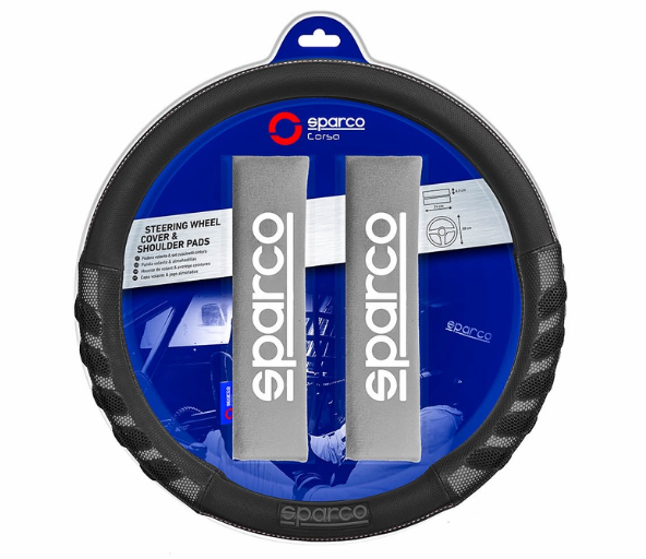 Sparco Steering Wheel Cover And Shoulder Pads (Black) SPS107GR