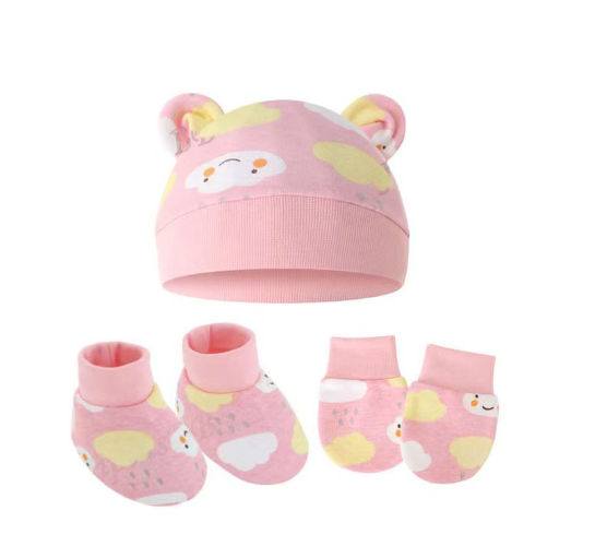 Baby hat Baby Mittens Booties Set newborn cap infant hats fashion Soft Cotton newborns Beanie 21