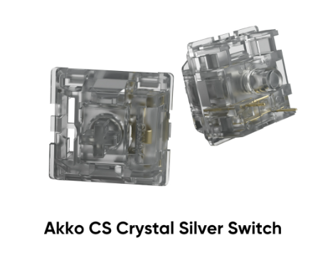Akko Crystal Silver Switches With Stable Dustproof Stem For Mx Mechanical Keyboard 2 Pack-90 Pcs