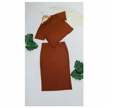 Maternity Knitted Top and Skirt with Slit MC21