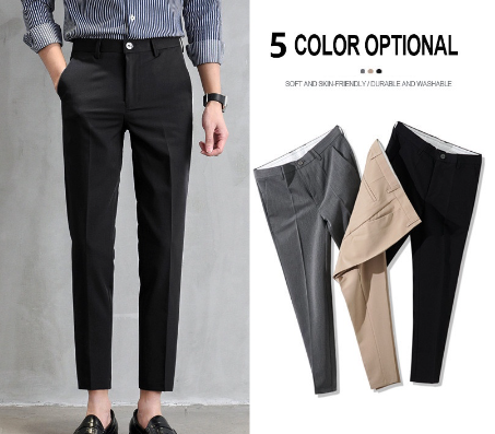 Comfortable slim high quality Korean fashion men's suit pants casual pants