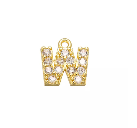 Vnox 9x11.5mm Brass Cubic Zirconia Crystal 26 Letter Charms Pendants for Women Necklace Earring Jewelry Accessories W