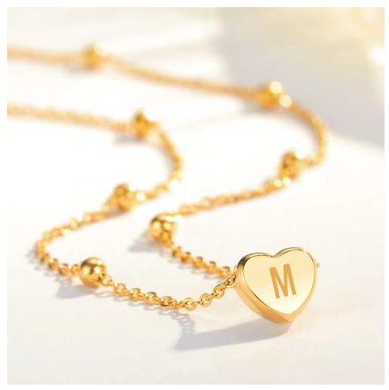 Kwintas Stainless Steel Necklace For Women 18K Gold A-Z Titanium Steel Pendant Accessories Jewelry Gift M