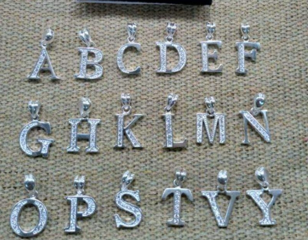 ITALY SILVER 925 NECKLACE WITH LETTER PENDANT