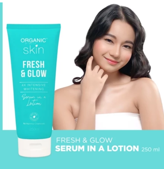 Organic Skin Japan Fresh & Glow 4x Intensive Whitening Serum in a Lotion with Vitamin C (250ml)