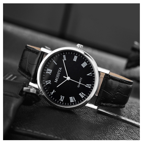 Men Casual Quartz Watch with Stainless Steel Strap M10