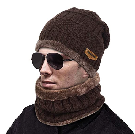 Knitted Hat Scarf Cap Neck Warmer Winter Hats For Men
