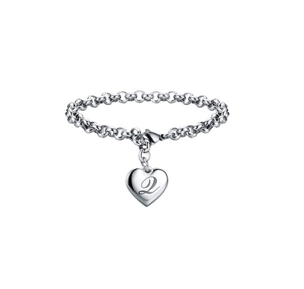 26 English Letter Love Pendant Gift Girl 925 Silver Jewelry Fashion Bracelet Luxury Chain D