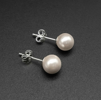 Unisilver 925 Sterling Silver Pink Pearl Stud Earring