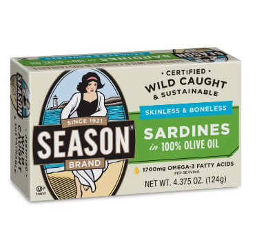 Season Sardines in 100% Olive Oil 124g