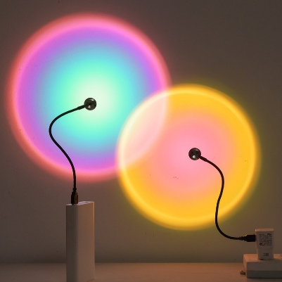 USB Sunset Light Mobile Phone Self Photography Light LED Rainbow Neon Night Light Projector Photography Wall Atmosphere Light