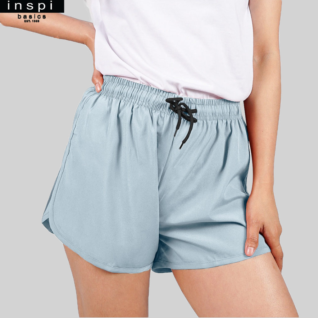 INSPI Basics Running Shorts for Woman Summer Korean Taslan Pambahay IXB (Silver Blue)