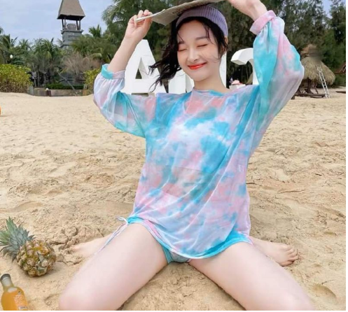 High Quality Printed Tie Dye 3in1 Swimsuit W/Cover Up