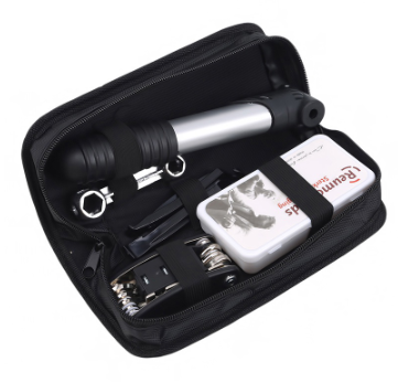 Portable Bicycle Repair Kit Emergency Multifunction With Tire Repair Tool Pump Includes Bike Bag