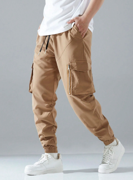 Men's Solid Color Simple Daily Casual Cargo Pants