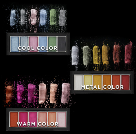 SeamiArt 6 Colors Semi Dry Glittery Watercolor Set Cool Color Warm Color Metal Color Is Optional
