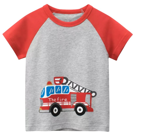 27Kids Quality Summer Clothing Kids Shirt Cotton Plane Fish Animals Dino Fashion Casual Boy Toddler D5