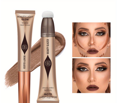 BEAUTY GLAZED Long-lasting Liquid Contour Cream With Spoush, Highlighter and Concealer - Silky and Creamy for Perfect Application on Face and Body