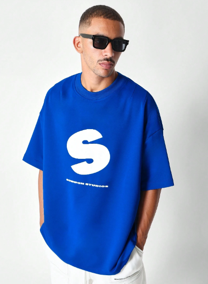 SUMWON Oversized Fit Tee With Letter Graphic Print